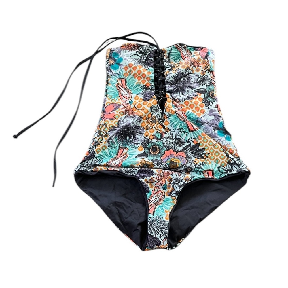 Maaji Floral One-Piece Swimsuit in Turquoise, Coral, Black